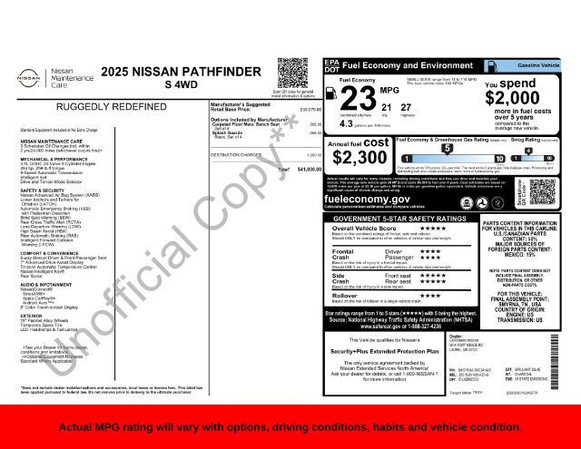 Used 2025 Nissan Pathfinder S AWD/4WD image 9