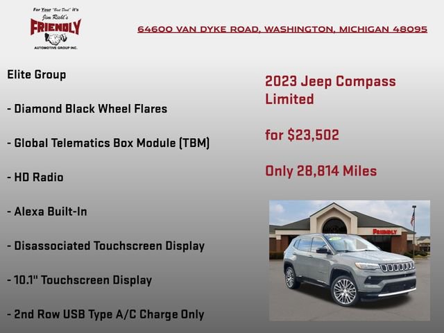 Used 2023 Jeep Compass Limited w/ Elite Group image 15