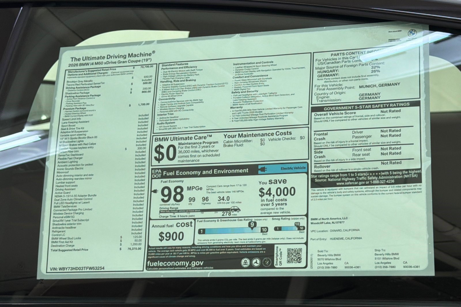 New 2026 BMW i4 M60 w/ Premium Package AWD/4WD image 29