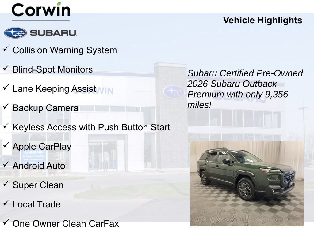 Certified 2026 Subaru Outback Premium w/ Premium/Limited Package 2 AWD/4WD image 9