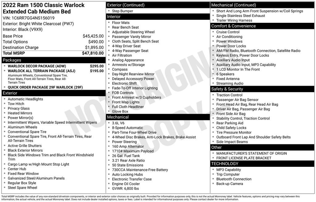 Used 2022 RAM 1500 Classic Warlock w/ Warlock Decor Package image 10