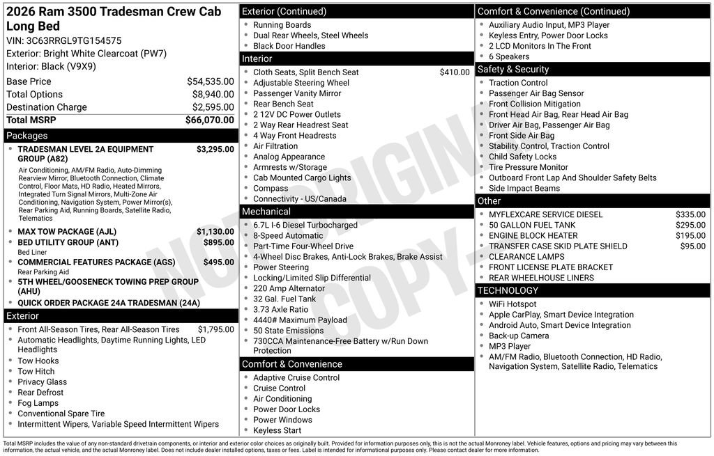 New 2026 RAM 3500 Tradesman image 5
