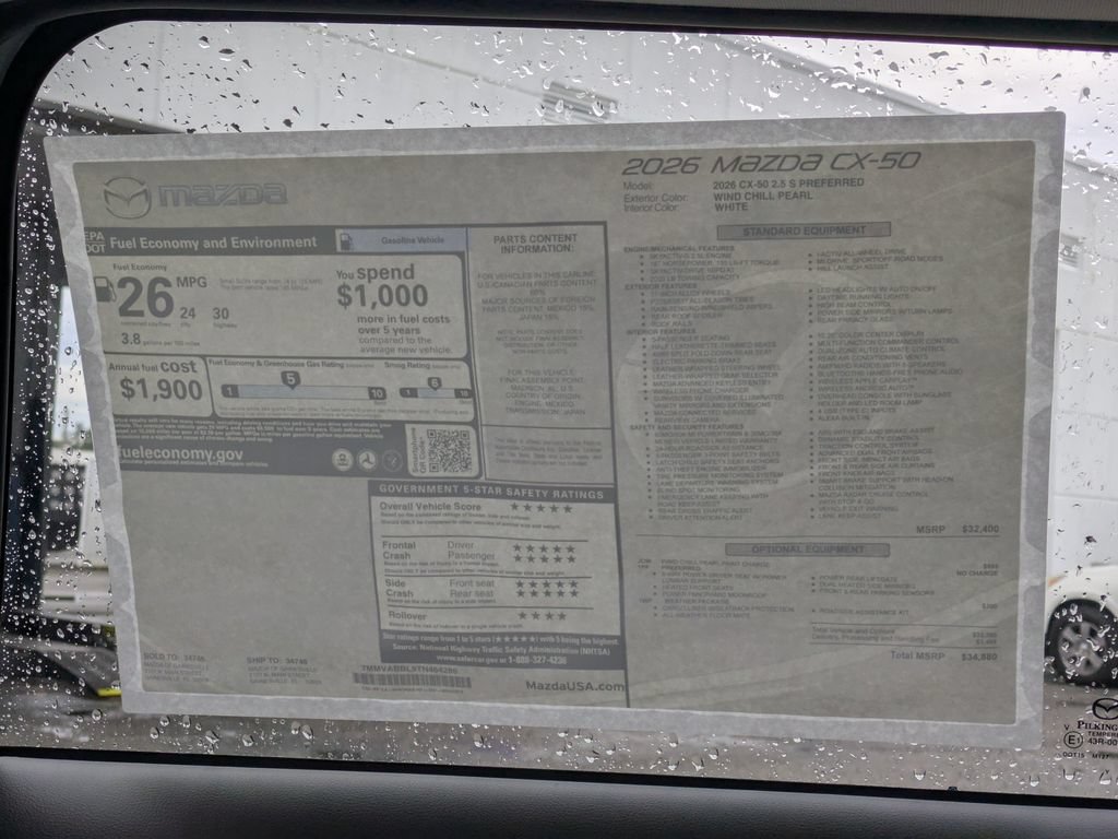 New 2026 MAZDA CX-50 AWD 2.5 S w/ Weather Package image 33