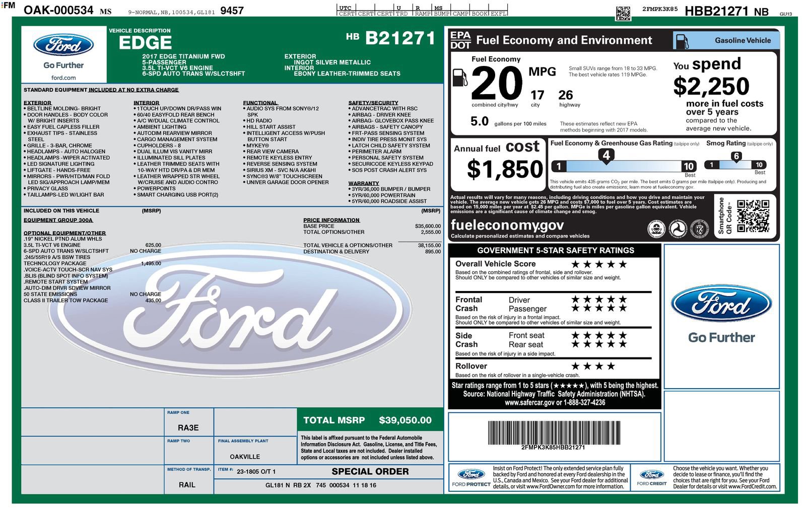 Used 2017 Ford Edge Titanium w/ Technology Package image 10