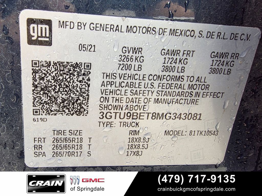 Used 2021 GMC Sierra 1500 SLE w/ X31 Off-Road Package AWD/4WD image 33