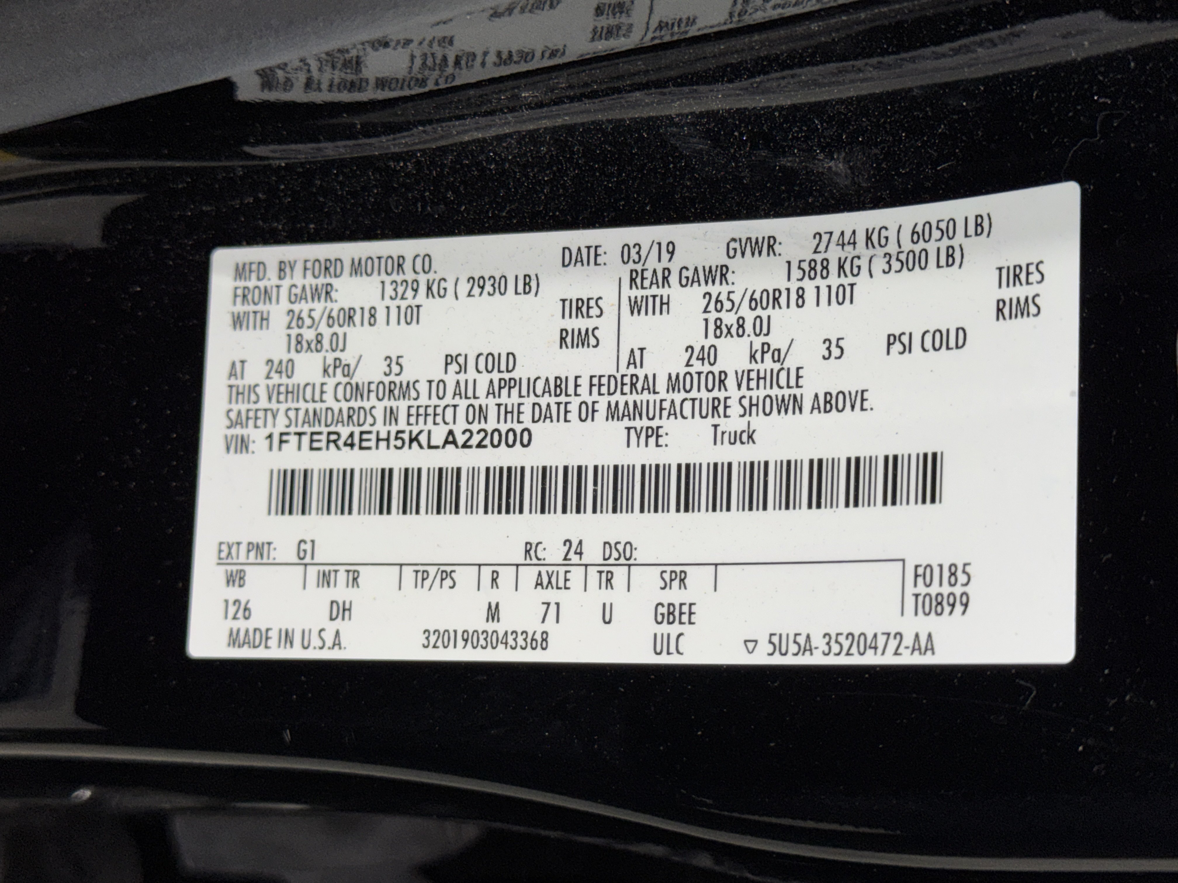Used 2019 Ford Ranger Lariat w/ Bed Utility Package RWD image 38