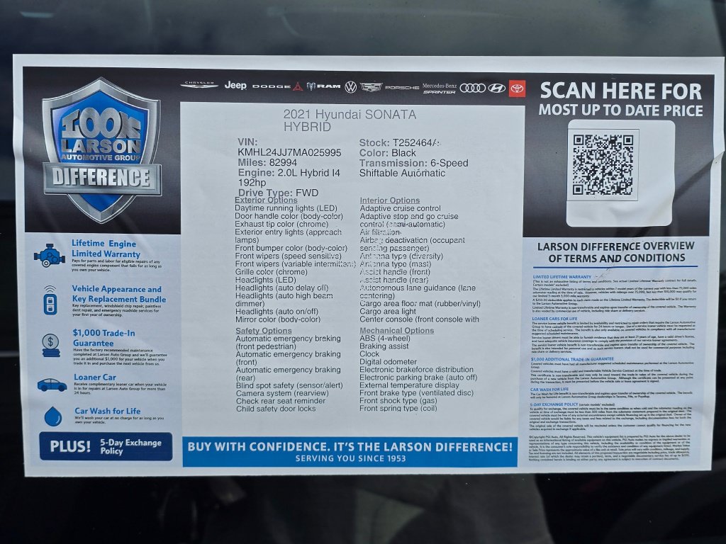 Used 2021 Hyundai Sonata Blue FWD image 44