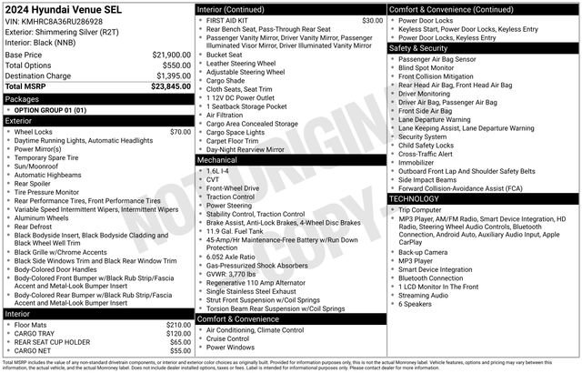 Used 2024 Hyundai Venue SEL FWD image 11