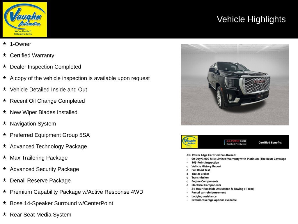 Used 2023 GMC Yukon XL Denali w/ Denali Reserve Package AWD/4WD image 2