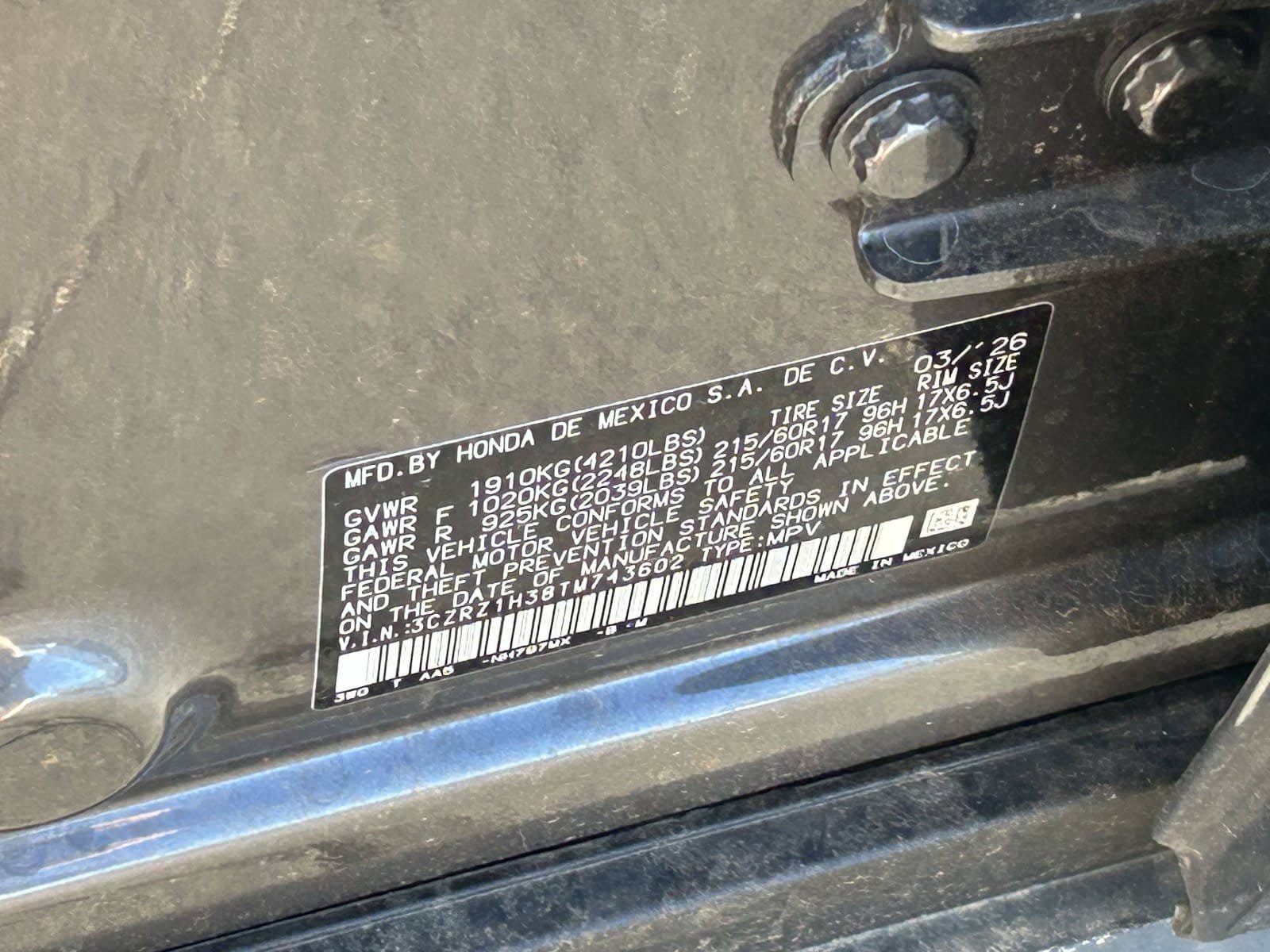 Certified 2026 Honda HR-V LX image 34