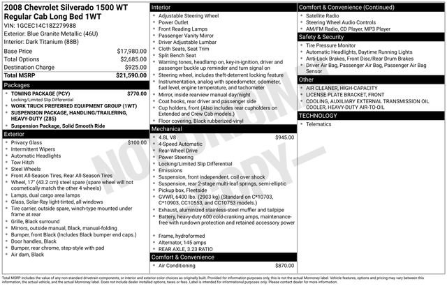 Used 2008 Chevrolet Silverado 1500 W/T w/ Towing Package image 24