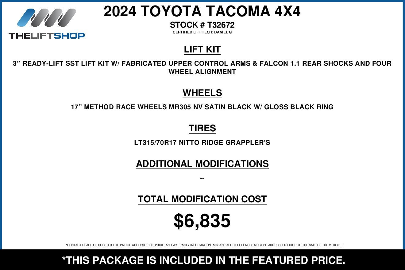 Used 2024 Toyota Tacoma TRD Sport w/ TRD Sport Premium Package AWD/4WD image 2