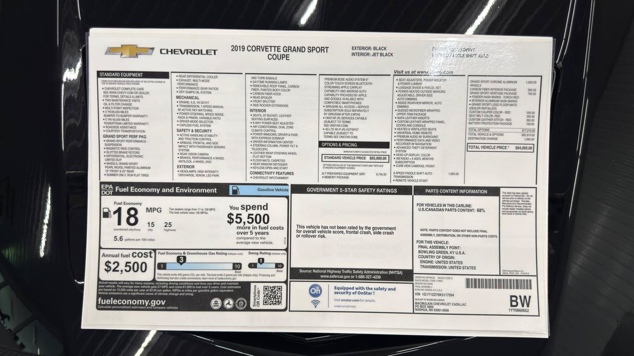 Used 2019 Chevrolet Corvette Grand Sport RWD image 63