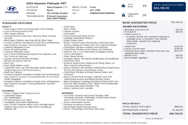 Used 2024 Hyundai Palisade XRT FWD image 37