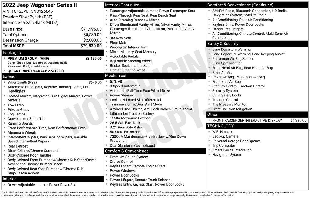 Used 2022 Jeep Wagoneer Series II w/ Premium Group I image 4