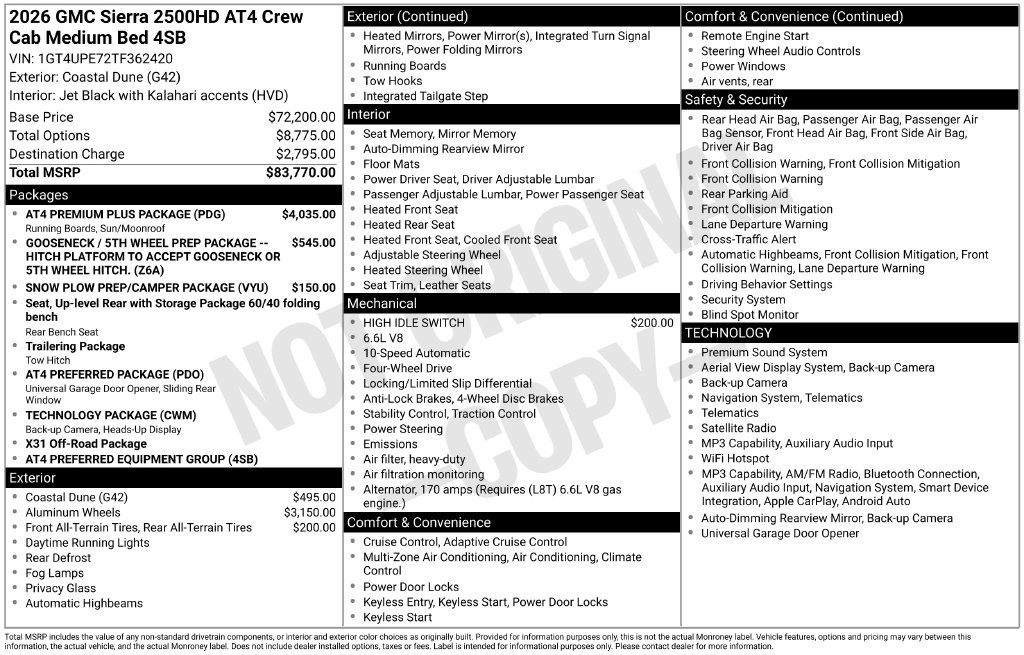 New 2026 GMC Sierra 2500 AT4 w/ AT4 Premium Plus Package AWD/4WD image 2