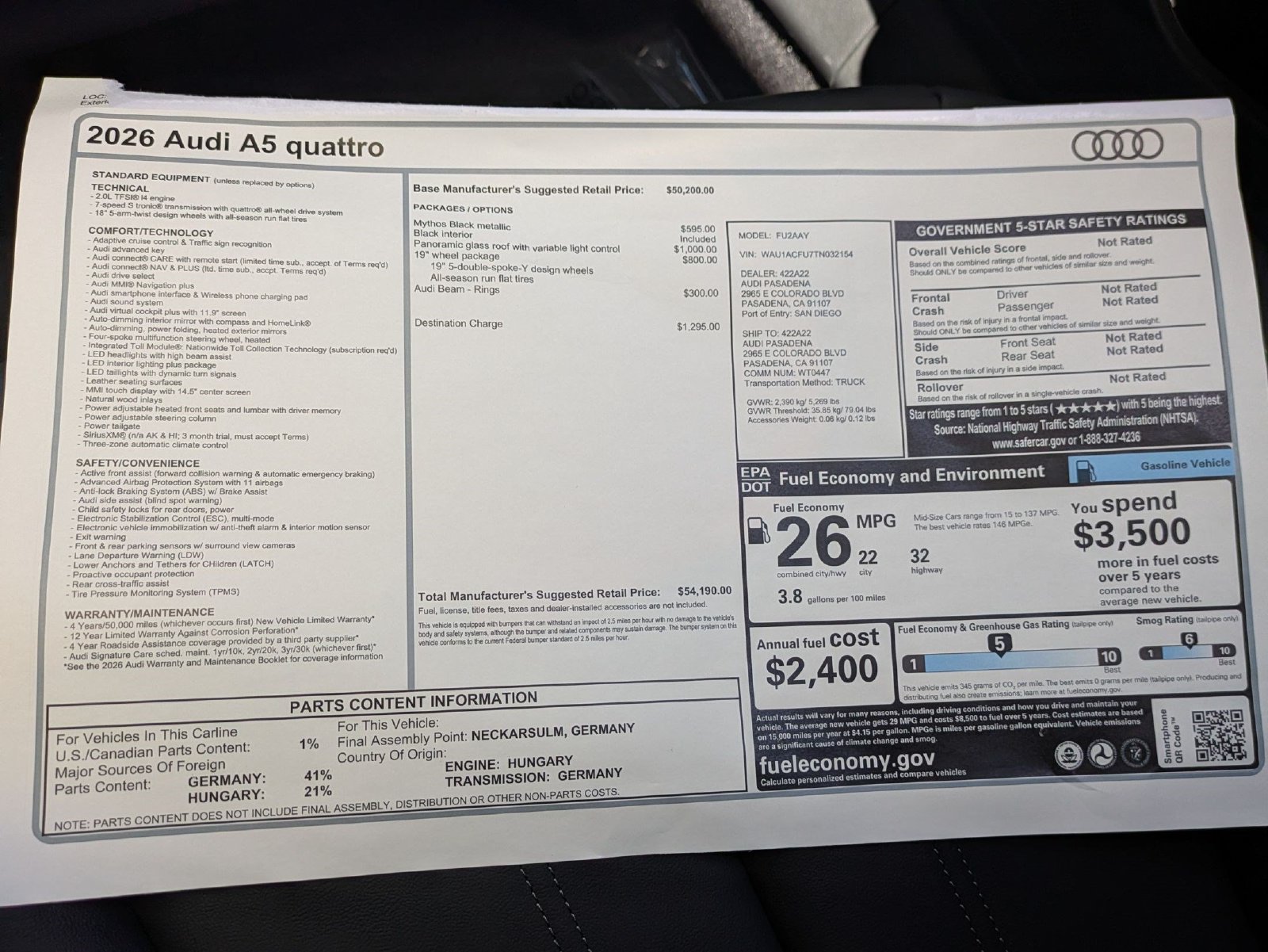 New 2026 Audi A5 Premium AWD/4WD image 18