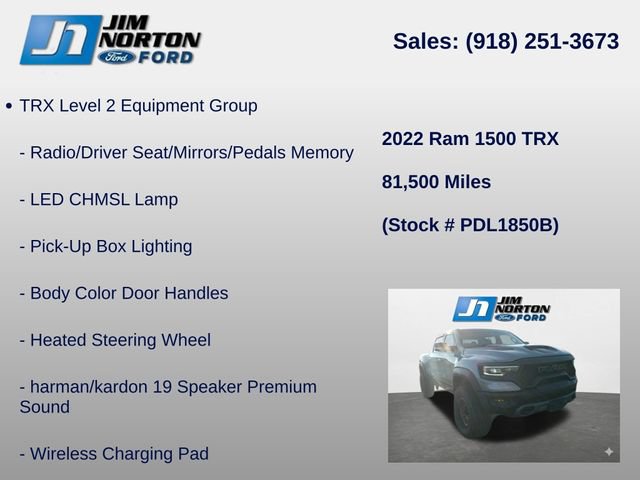Used 2022 RAM 1500 TRX w/ TRX Level 2 Equipment Group AWD/4WD image 16