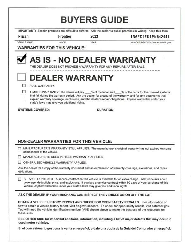 Used 2023 Nissan Frontier SV w/ Technology Package image 31