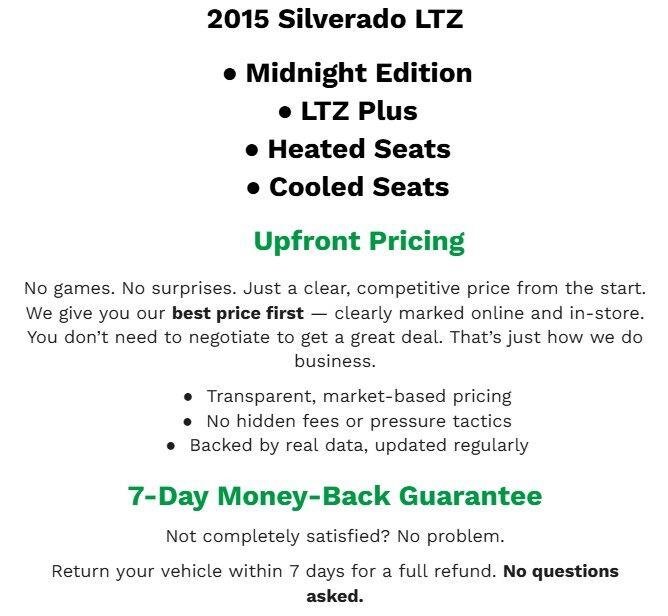 Used 2015 Chevrolet Silverado 1500 LTZ Z71 w/ Midnight Edition AWD/4WD image 2