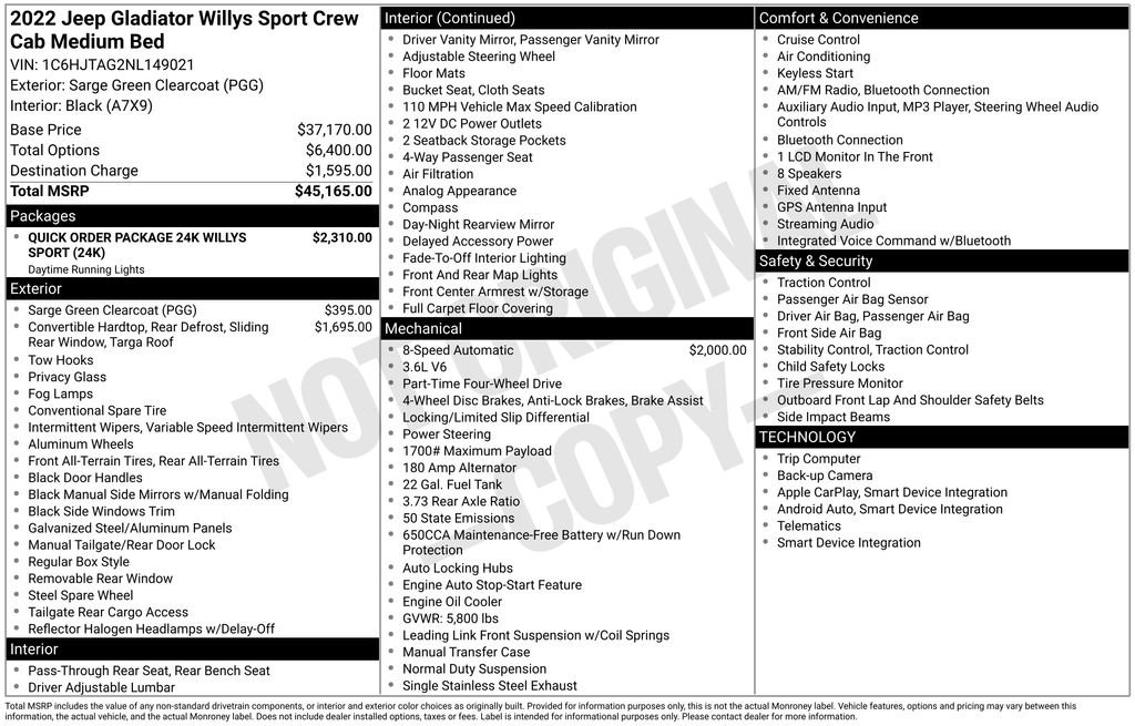 Used 2022 Jeep Gladiator Sport image 28