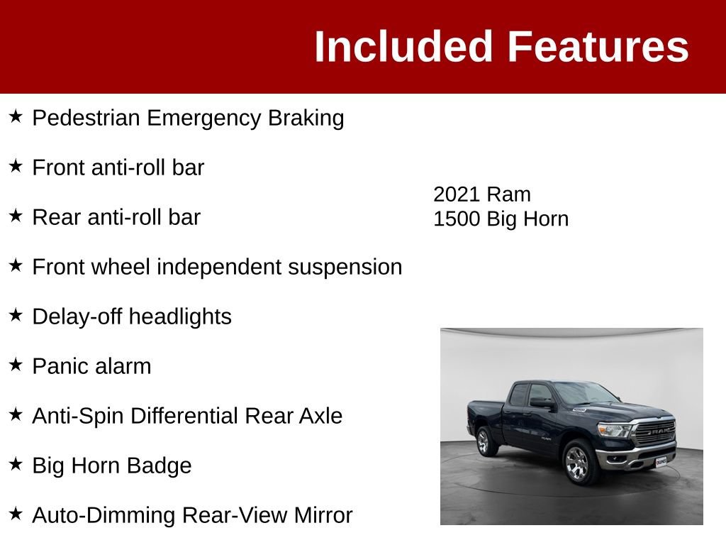 Used 2021 RAM 1500 Big Horn w/ Level 1 Safety Group AWD/4WD image 4