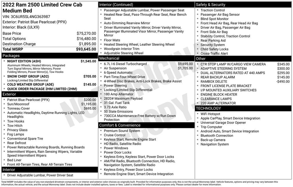 Used 2022 RAM 2500 Limited w/ Night Edition image 36