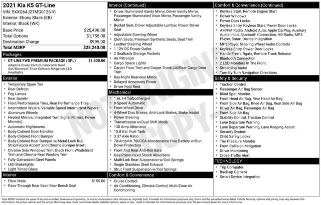 Used 2021 Kia K5 GT-Line w/ GT-Line FWD Premium Package image 3