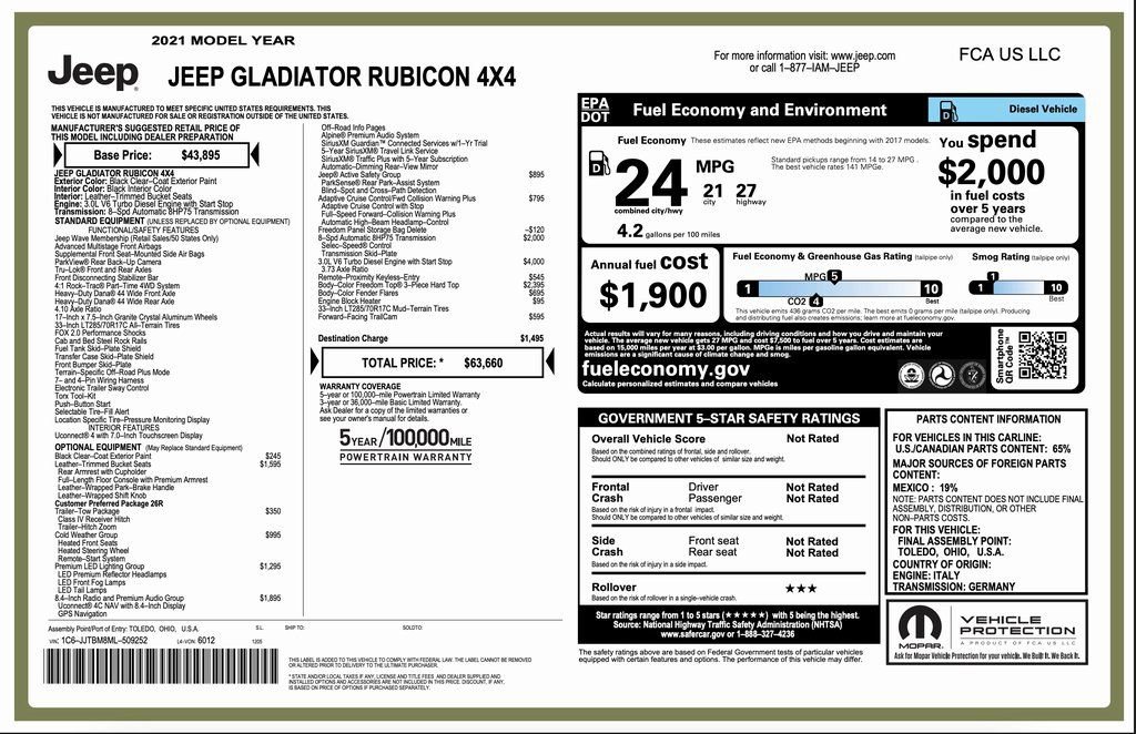 Certified 2021 Jeep Gladiator Rubicon image 2