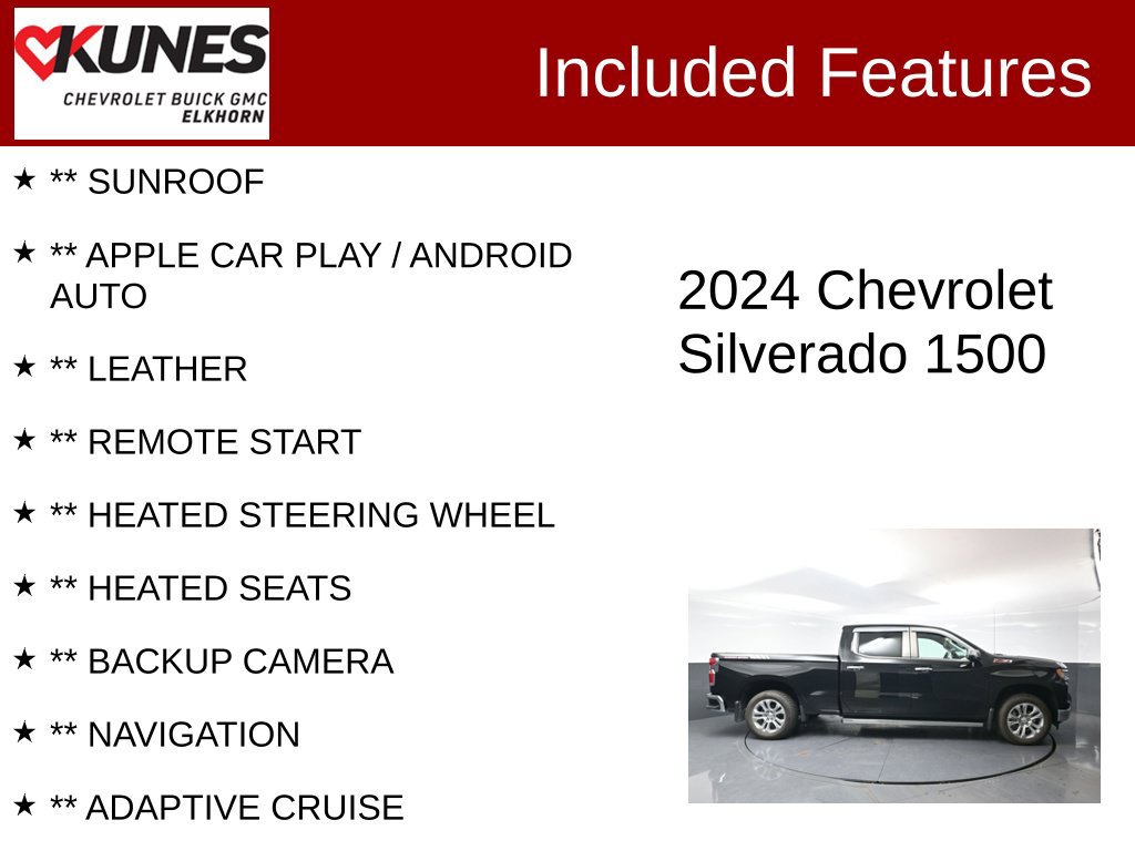 Used 2024 Chevrolet Silverado 1500 LTZ w/ Technology Package AWD/4WD image 2
