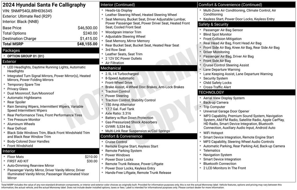 Used 2024 Hyundai Santa Fe Calligraphy FWD image 12
