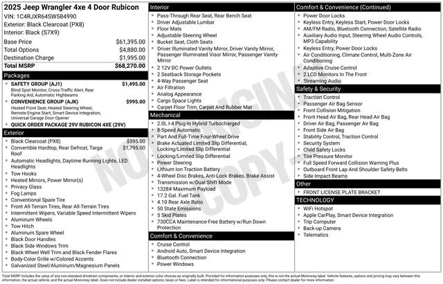 Used 2025 Jeep Wrangler Unlimited Rubicon 4xe w/ Safety Group image 7