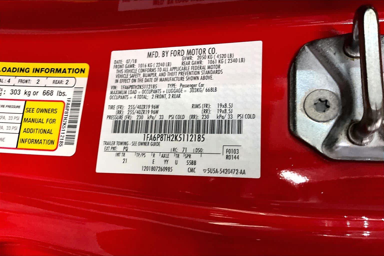 Used 2019 Ford Mustang Coupe w/ Equipment Group 101A RWD image 36