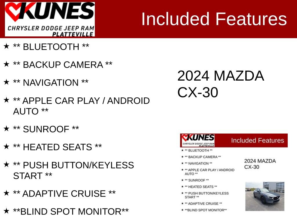 Used 2024 MAZDA CX-30 AWD 2.5 S w/ Preferred Package image 2