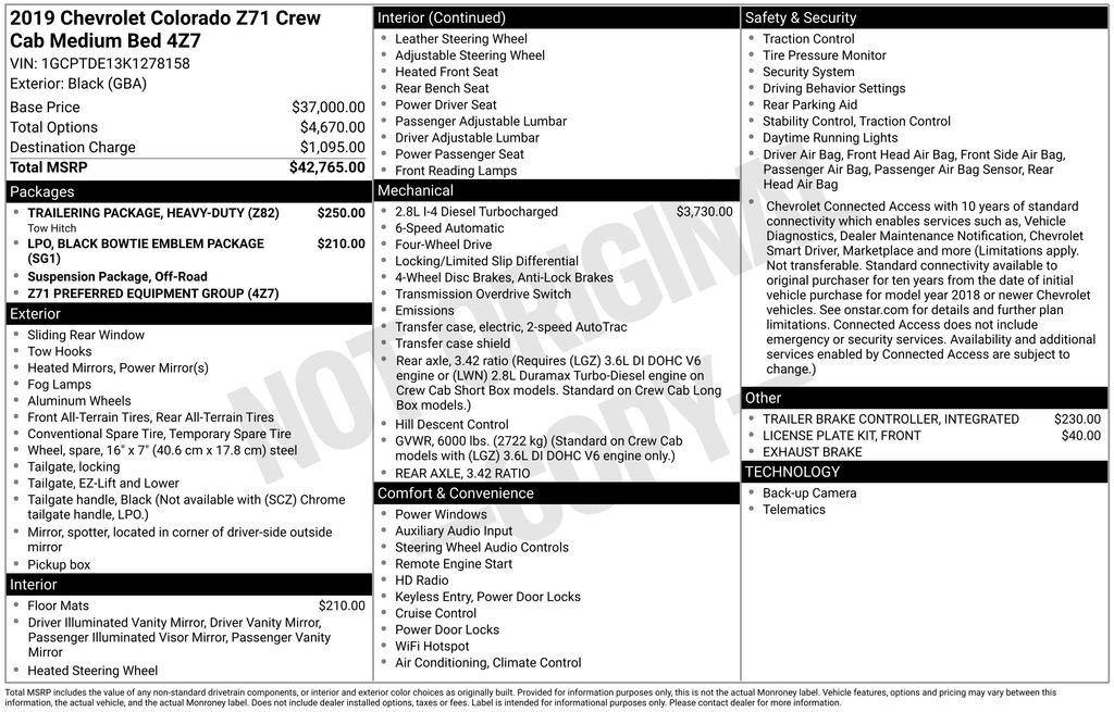 Used 2019 Chevrolet Colorado Z71 AWD/4WD image 50