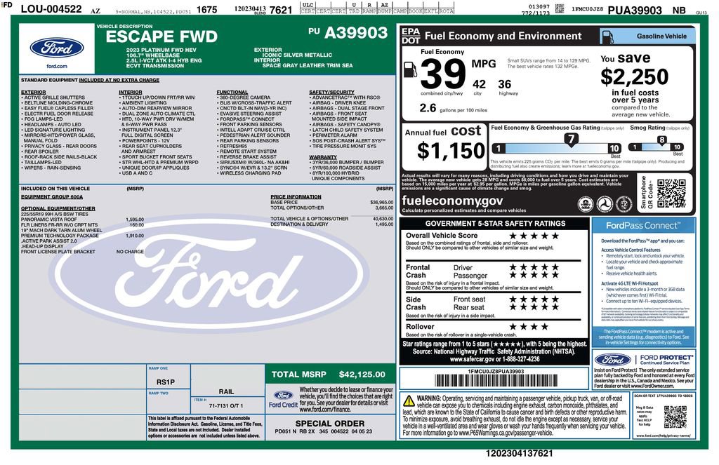 Used 2023 Ford Escape Platinum w/ Premium Technology Package image 4