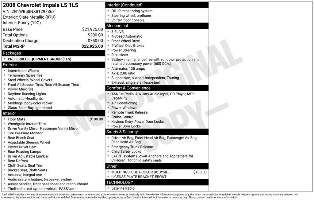 Used 2008 Chevrolet Impala LS FWD image 16