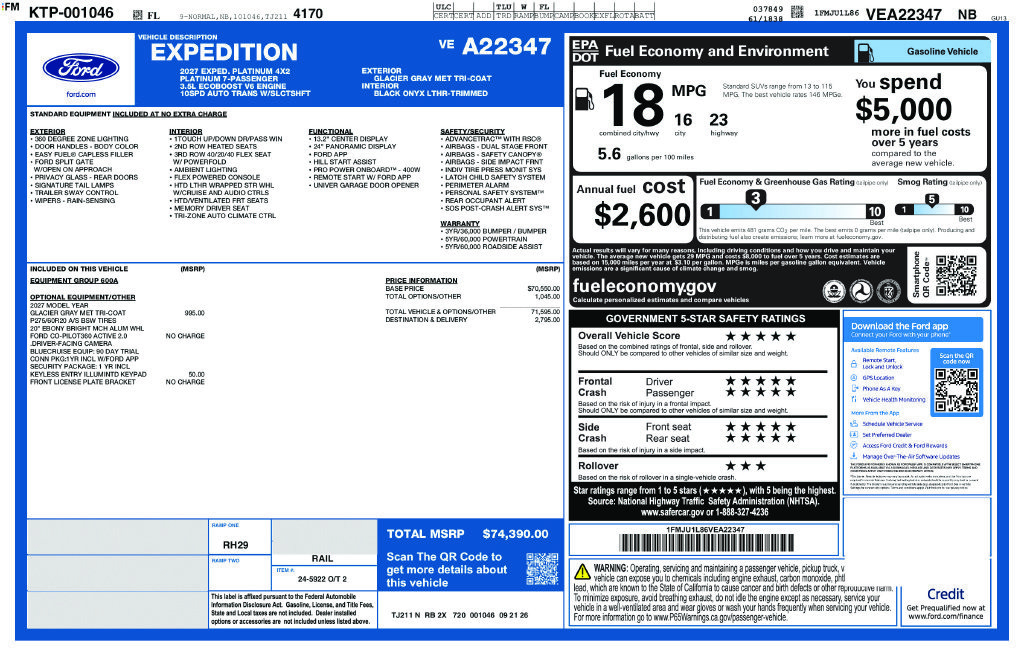 New 2027 Ford Expedition Platinum RWD image 4