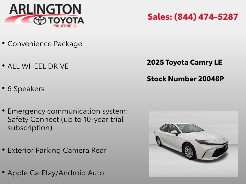 Used 2025 Toyota Camry LE AWD/4WD image 2