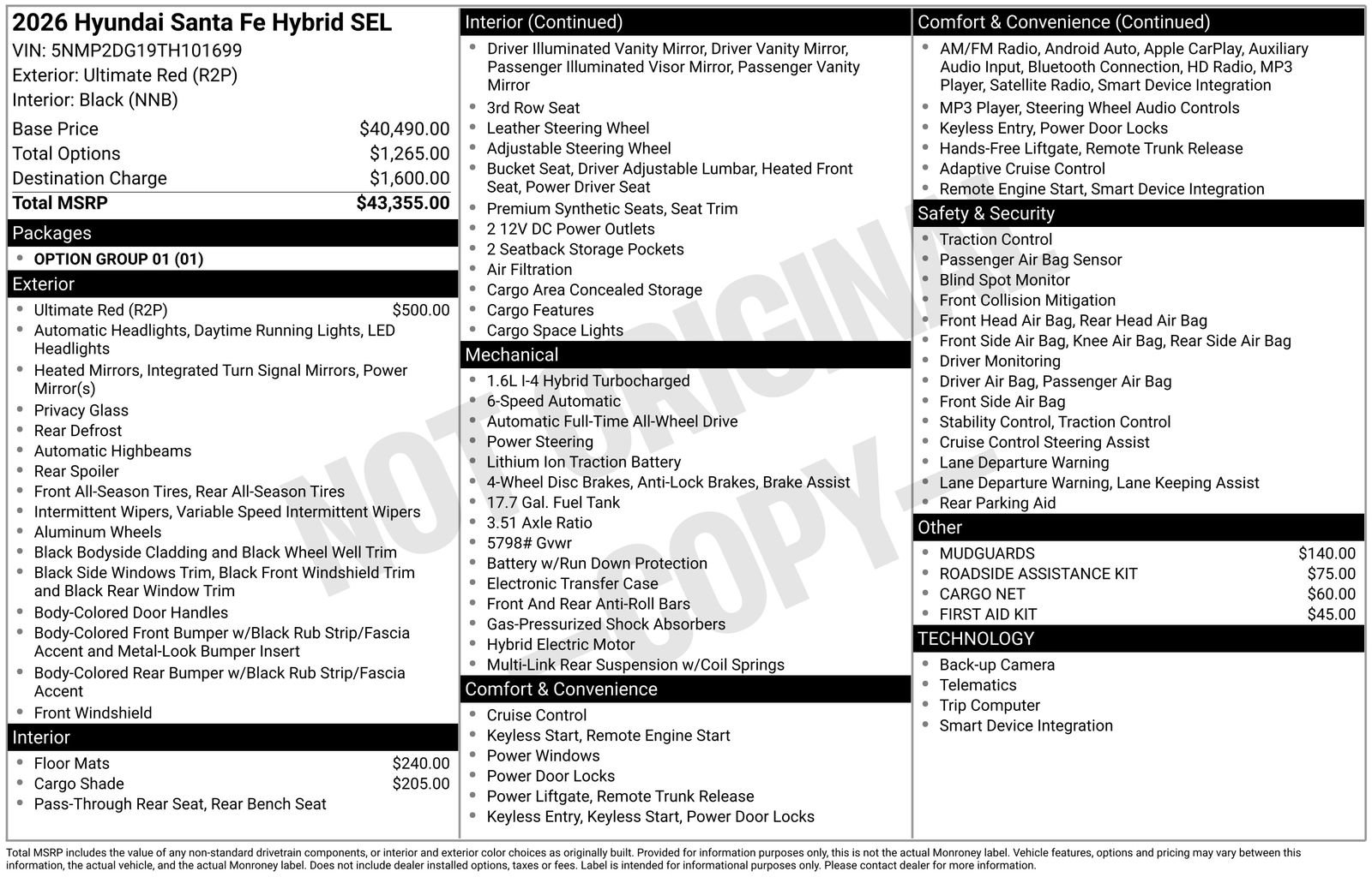 New 2026 Hyundai Santa Fe SEL AWD/4WD image 4