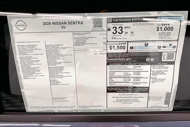 New 2026 Nissan Sentra SV FWD image 37
