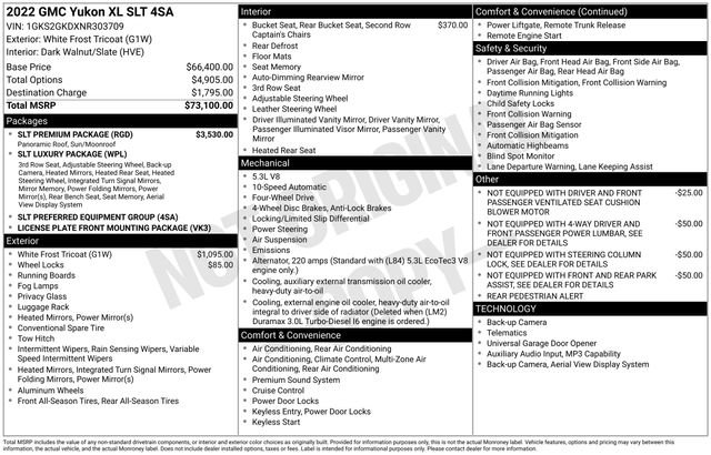 Certified 2022 GMC Yukon XL SLT w/ SLT Premium Package AWD/4WD image 39