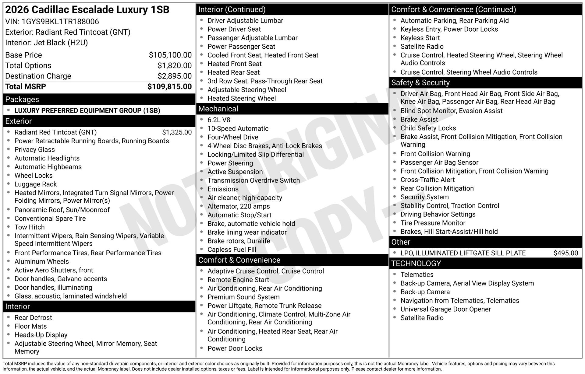 New 2026 Cadillac Escalade Luxury image 3