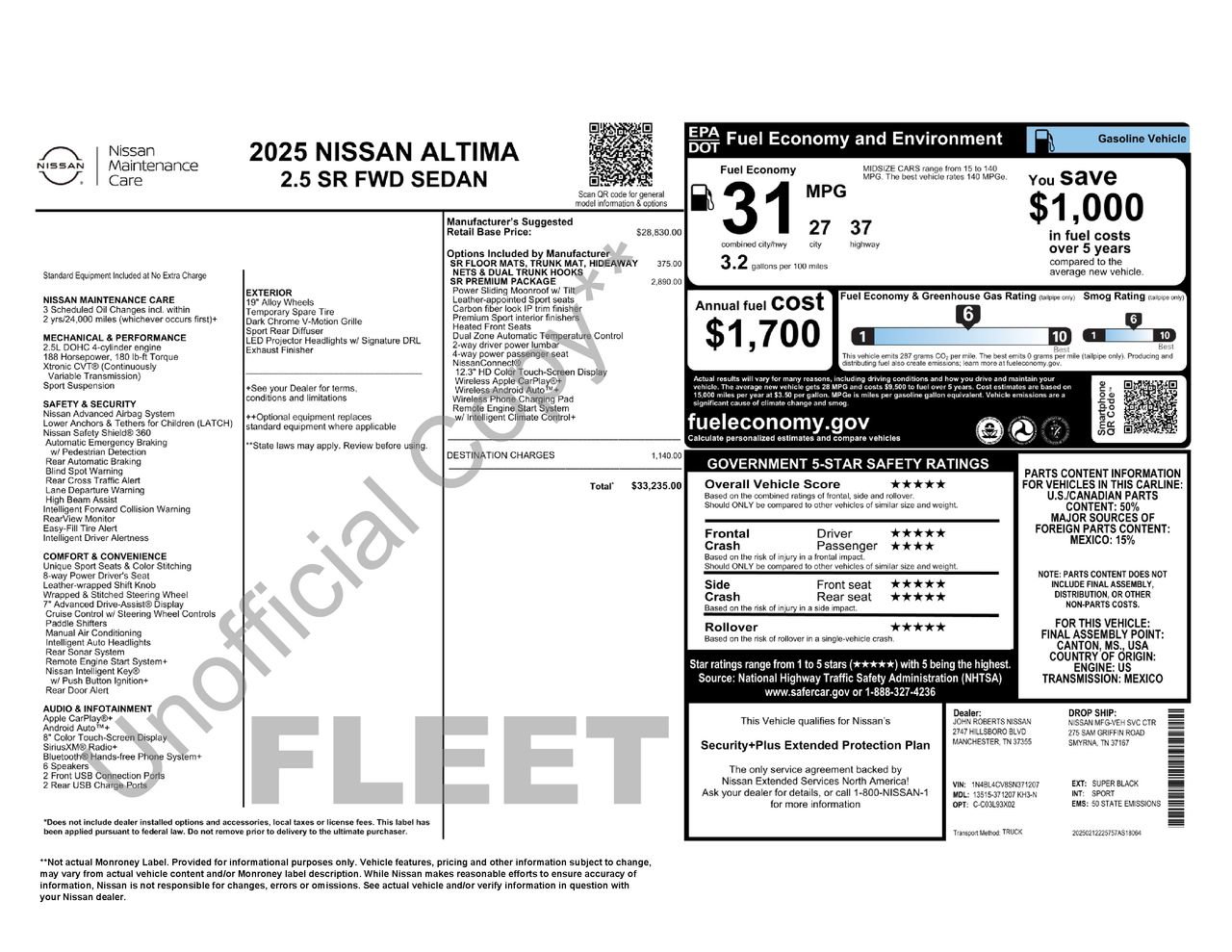 Certified 2025 Nissan Altima 2.5 SR w/ SR Premium Package FWD image 32