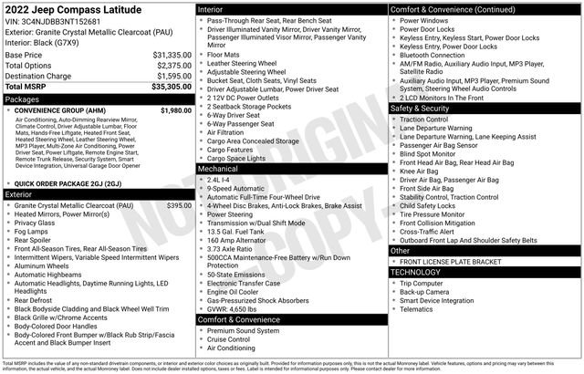 Used 2022 Jeep Compass Latitude w/ Convenience Group image 22