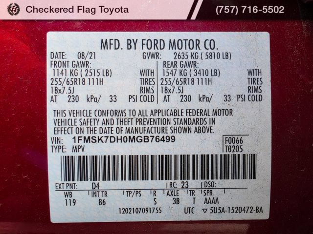Used 2021 Ford Explorer XLT RWD image 23