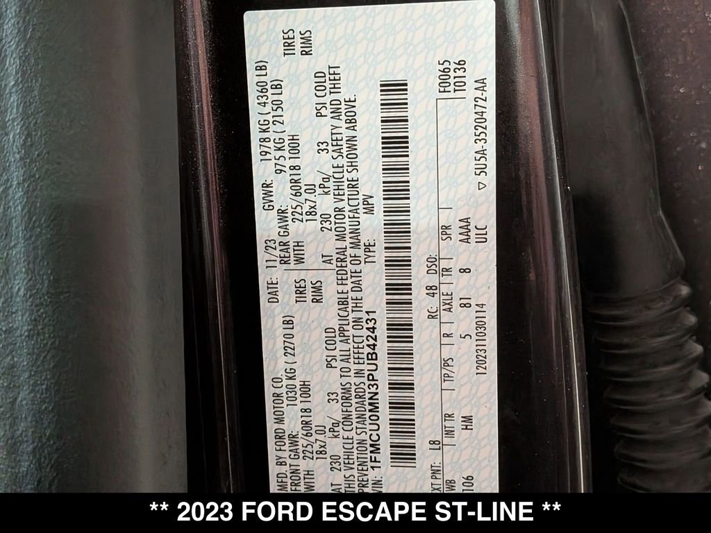 Used 2023 Ford Escape ST-Line w/ Tech Pack #1 FWD image 28