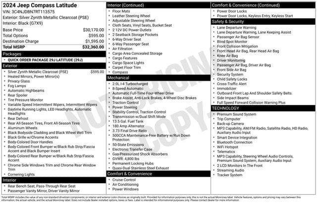 Certified 2024 Jeep Compass Latitude AWD/4WD image 4