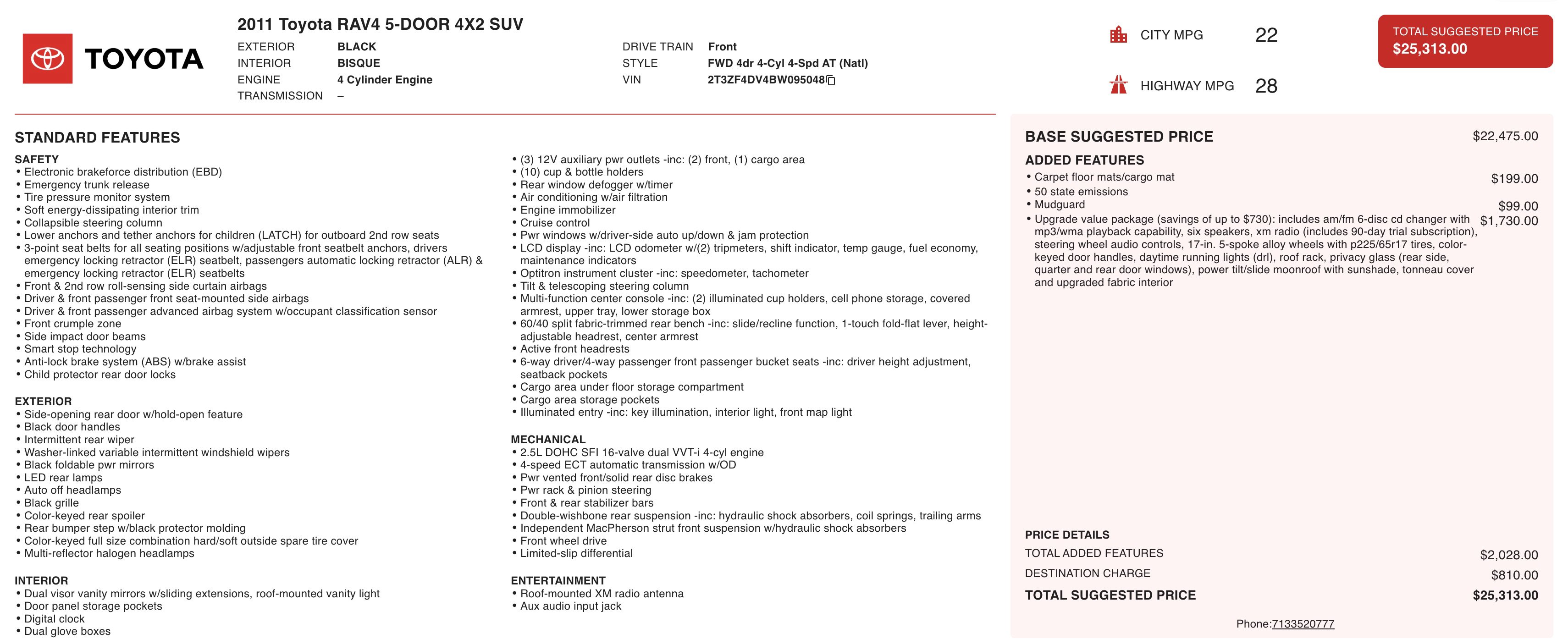 Used 2011 Toyota RAV4 2WD w/ Upgrade Value Pkg image 5