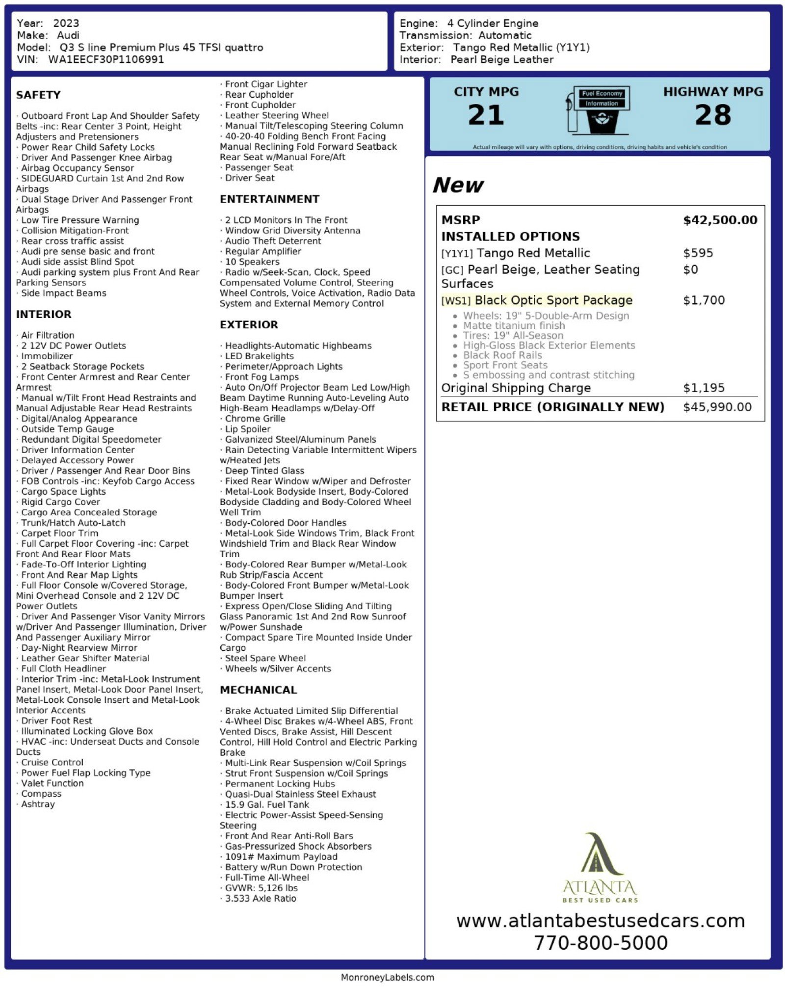 Used 2023 Audi Q3 2.0T Premium Plus image 54